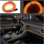 Resim Techmaster Araç Içi Torpido Şerit Ledi Renkli Ip Neon LED 5 Metre Turuncu Açık 