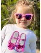Resim QUEEN AKSESUAR Yeni Trend Moda Şeffaf Pembe Mor Ayna Camlı Ray Ban Tarz Kız Çocuk Uv400 Güneş Gözlüğü 