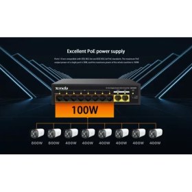 Resim SG110PC 10 Port 8 Port Poe+ 10-100-1000 Mbps + 2 Port Uplink Switch Çelik Kasa Rack Mount 