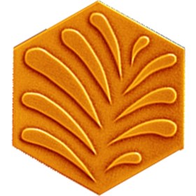 Resim Armada Çini 15 x 17 cm Yaprak Karamel Altıgen Çini Karo 