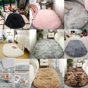 Resim 8 renk, 3 boyut seçeneği. Tie-dye oval peluş paspas, hafif ve yumuşak, makinede yıkanabilir, kaymaz tabanlı. Yatak odası, koridorlar ve açık alanlar için uygun 