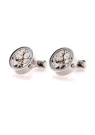Resim Omark Cotton Watch Silver Saat Mekanizmalı Kol Düğmesi Abgwy365 
