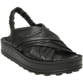 Resim Mammamia D25ys-2865 Kadın Hakiki Deri Comfort Sandalet Siyah Siyah 