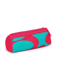 Resim Coral High Neon Mercan Turkuaz Desenli Üç Bölmeli Kalem Çantası 11185 Neon Mercan 