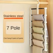 Resim Günlük Konfor - Katlanabilir Paslanmaz Çelik Pantolon Askısı Seti - Kumaş Tasarrufu, Çok Katlı Tasarım için Kot ve Pantolonlar, Şık Parlatılmış Bitiş için Dik Duran Dolap, Pantolon Askısı 