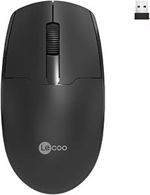 Resim Lecoo WS204 Kablosuz 1200DPI 3 Tuşlu, Sağ ve Sol Elle Kullanıma Uygun, Sessiz Tasarım, PC, Mac, Dizüstü Bilgisayar için, USB Mini Alıcı ile Optik Mouse Siyah 