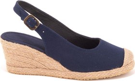Resim Star Tombis Gerçek Elişi Arkadan Bantlı Topuğu Açık Burnu Hasırlı Keten Espadril Dolgu Topuk Handmade 