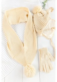 Resim Babymod Ponponlu 4-8 Yaş Erkek Çocuk Atkı Bere Eldiven Takımı 001 