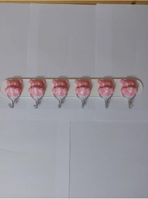 Resim Yapışkanlı Askı Figürlü Yapışkanlı 6 Kancalı Banyo Mutfak Seramik Cam Askısı P 