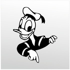 Resim Folyo Sticker Daffy Duck 80cm Uzunluk Siyah 