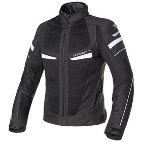 Resim Clover Rainjet-2 Wp Korumalı Motosiklet Montu Siyah Beyaz 