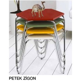 Resim Zigon Osm Petek Model Metal Nikelaj V Ayak Çok Renkli Tabla Itina (410190504) 