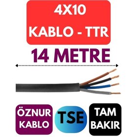 Resim Öznur 4x10 Ttr Kablo Metre Seçenekli Siyah - 14 Metre 