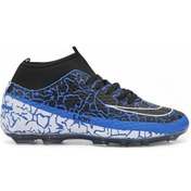 Resim Lion Super Mercury Bilekli Çoraplı Krampon Futbol Ayakkabısı Lion-1071-kr Siyah Mavi Siyah - Mavi 
