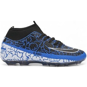 Resim Lion Super Mercury Bilekli Çoraplı Krampon Futbol Ayakkabısı Lion-1071-kr Siyah Mavi Siyah - Mavi 