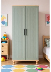 Resim Arion Kids Gülsün 2 Kapaklı Çocuk Odası Dolabı 2 Kapaklı Dolap Modellerinde Sade, Dayanıklı Ve Modern Çözüm Yeşil 