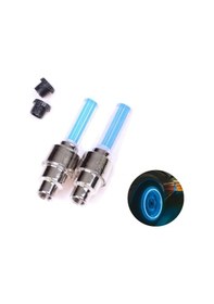 Resim Mavi Hareket Sensörlü Işıklı Sibop Kapağı Lambası Araba Bisiklet 