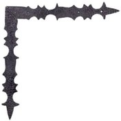 Resim Prinç Döküm Antik Siyah Rustik Eskitme, Ferforje Tipi Osmanlı Tarzı Kapı İçin Gönye Süs Hft11023 