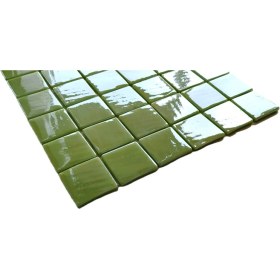 Resim Mutfak Tezgah Arası, Havuz, Banyo, Sauna, Spa, Iç ve Dış Dekorasyonda Tüm Yüzeyler Için, Mint Yeşili, 31,5X31,5CM. Fileli Cam Mozaik. (5 File Karo = 0.5 M2 Fiyatıdır ) 