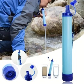 Resim 4 Parça Taşınabilir Su Arıtma Seti - Kamp ve Acil Durumlar İçin, Mavi Kapaklı ABS Filtreli, Nehir ve Göller için Uygun, Açık Hava Maceralarında Olmazsa Olmaz | Dayanıklı Su Temizleyici 