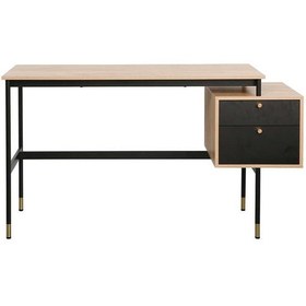 Resim Madrid 2 Çekmeceli Çalışma Masasıceviz-siyah 137.5x54x76 Cm Siyah 