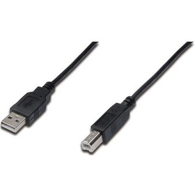 Resim Usb 2.0 Bağlantı Kablosu, Usb A Erkek - Usb B Erkek B, 1.8 Metre, Awg 28, Usb 2.0 Uyumlu, Ul, Siyah Renk-18429 