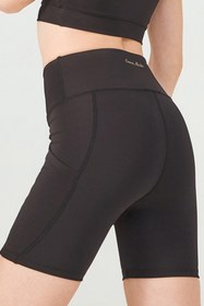 Resim ENNA MODA Siyah Yüksek Bel Çift Cepli Toparlayıcı Spor Şort Ve Bra Set 