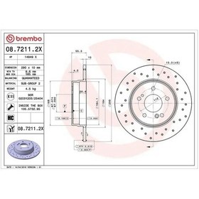Resim Mercedes C220 W203 Arka Fren Diski 2000-2008 Brembo 0872112x 2adettir 