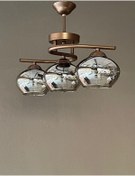 Resim AVİZEVİ Avizeviaydınlatma Metalik Kahverengi Füme Camlı 3 Lü Poyraz 