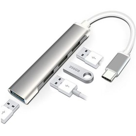 Resim Type-C Usb 3.1 Den 4 Adet Usb 3.0 Hub Otg Çoğaltıcı Adaptörü C809 