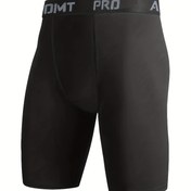 Resim Erkek Atletik Sıkıştırma Şortları - Siyah, Esnek, Hızlı Kuruyan, Nem Çekici Örgü Kumaş Koşu ve Fitness için, Açık Hava Sporları İç Çamaşırı | Minimalist Tasarım | Esnek Kumaş 