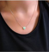 Resim STELA OPAL YEŞİL KALP KOLYE 