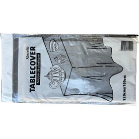 Resim Plastik Naylon Su Geçirmez Parti Piknik Renkli Masa Örtüsü - 120x180 Cm. - Gümüş - 1 Adet Gümüş 