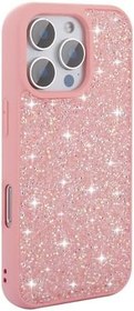 Resim Zore Apple ile uyumlu iPhone 16 Pro Kılıf Parlak Taşlı Tasarım Zore Pırlanta Kapak Pembe 
