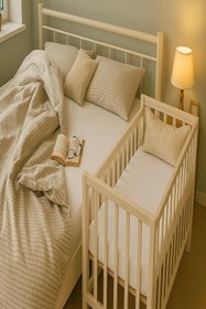 Resim 2 Adet 70 x 120 x 20 cm Anne Yanı Lastikli Penye Kumaş Bebek Çarşafı 