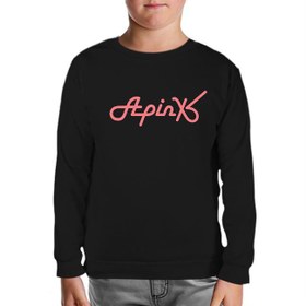 Resim Apink - Logo Siyah Çocuk Sweatshirt 