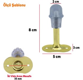 Resim Mobilya Kapı Arkası Kolu Stoperi Tamponu Metal Gold Altın 8 Cm Stopu Durdurucusu Tutucu Tutacağı 