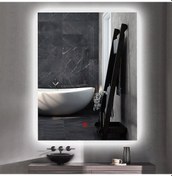 Resim 80x120 H Cm Buğu Çözücülü Ledli Banyo Aynası Şeffaf 