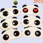 Resim 2 adet Sevimli Panda Uyku Maskesi - Rahatlatıcı, Kimyasal Olmayan Göz Kapağı - Ev, Ofis ve Seyahat için İdeal, Seyahat Aksesuarları | Eğlenceli Tasarım | Rahat Uyum 