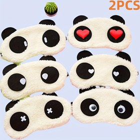 Resim 2 adet Sevimli Panda Uyku Maskesi - Rahatlatıcı, Kimyasal Olmayan Göz Kapağı - Ev, Ofis ve Seyahat için İdeal, Seyahat Aksesuarları | Eğlenceli Tasarım | Rahat Uyum 