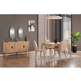 Resim Dardason Turna Yemek Odası Takımı Meşe 