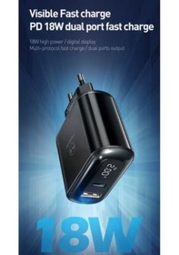 Resim Mcdodo Pd3.0 20W Usb Ve Type C Şarj Adaptörü Siyah Ch-7170 (506464891) 