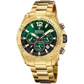 Resim Festına F20684/3 Tımeless Chronograph Erkek Kol Saati Altın 