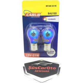 Resim Carub Diadem Ampul Krom Tek Duy Sinyal Ampulü 12V 21W 93 Turuncu 2'li Takım 