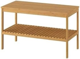 Resim IKEA Banyo Mobilyası RAGRUND Bank MeridyenDukkan Bambu, 77x37 cm Banyo Tabure 