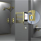 Resim Radiva HAITI Elektirikli Havlupan 600x700 Düz Altın (KTX4 Termostat) 200W Spiral Kablolu 