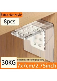 Resim Xuweiwei 8 Parça Sağlam Yapışkanlı Raf Braketi Seti Mutfak Banyo Garaj 