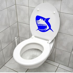 Resim Köpek Balığı Jaws Klozet Banyo Sticker 