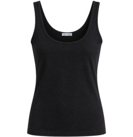 Resim Vadon 1008 Kadın Pamuklu U Yaka Askılı Yumuşak Dokulu Basic Kolsuz Atlet Body Siyah 