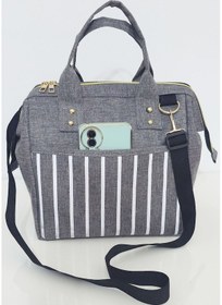 Resim Anne Bebek Askılı Taşıma Çantası Isı Yalıtımlı Termal Yemek, Mama, Beslenme, Gıda Çantası Gri 